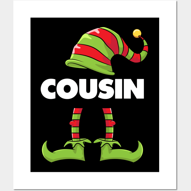 Cousin Elf Funny Matching Christmas Costume Family Wall Art by teeleoshirts